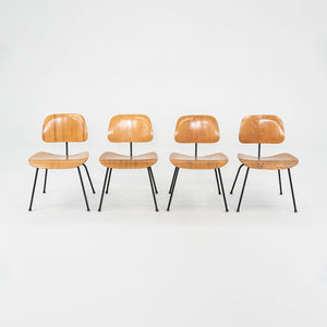 C. 1954 Set of Four Herman Miller Eames DCM Dining Chairs in Calico Ash