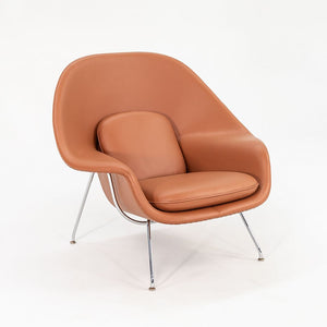 1990s Womb Chair and Ottoman, Models 70L and 74Y, by Eero Saarinen for Knoll in Cognac Leather