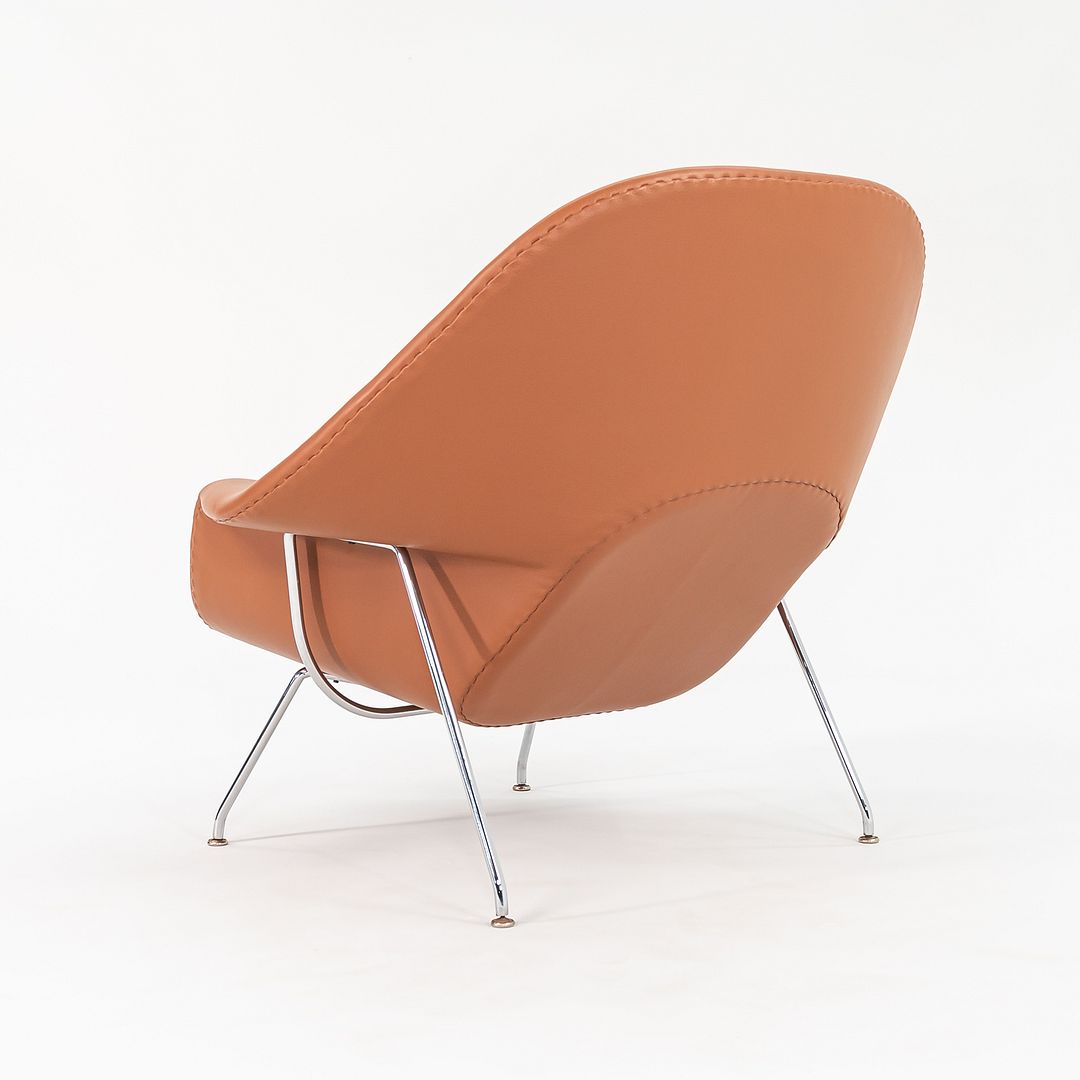 1990s Womb Chair and Ottoman, Models 70L and 74Y, by Eero Saarinen for Knoll in Cognac Leather