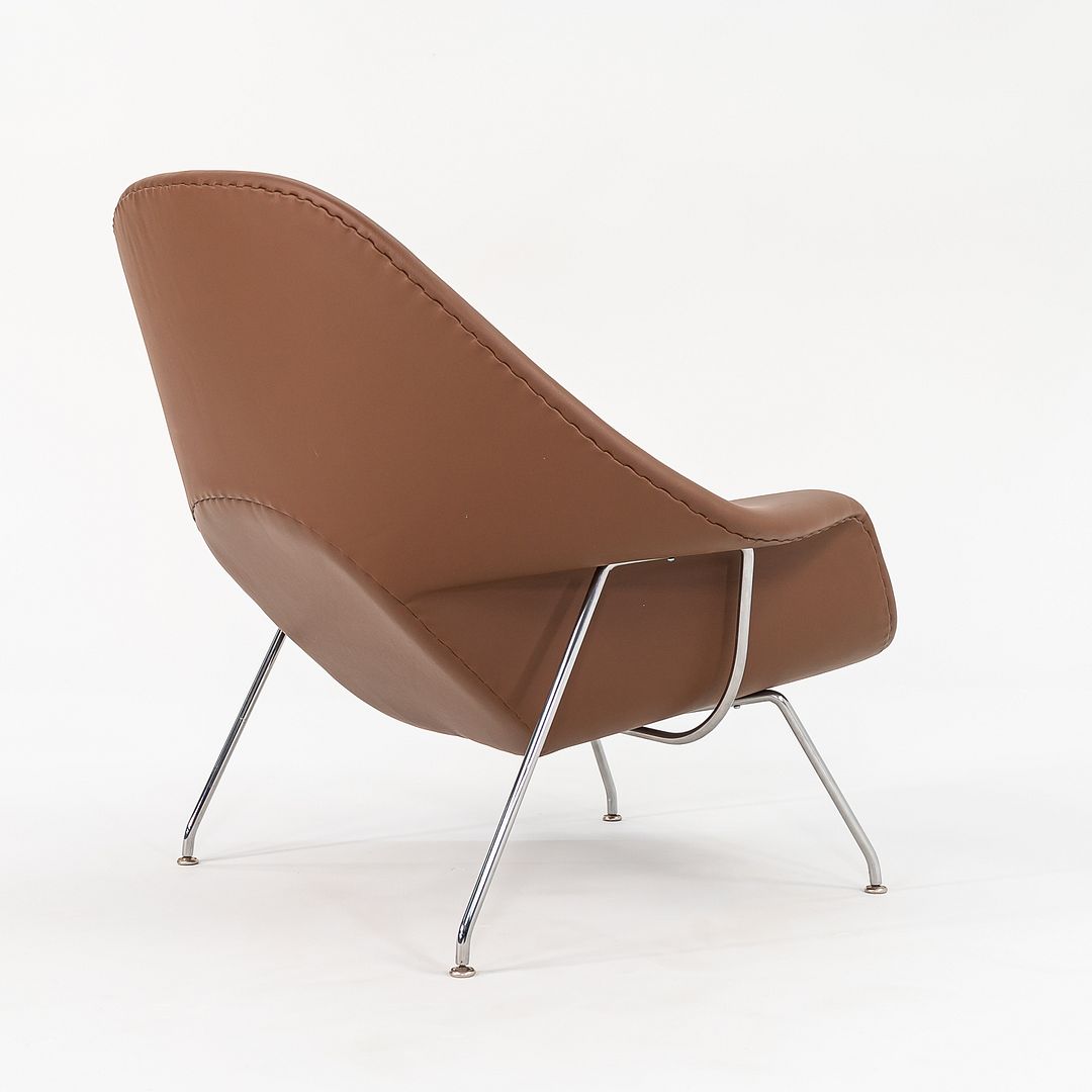 1980s Knoll Womb Chair And Ottoman, Models 70L and 74Y, by Eero Saarinen For Knoll with New Brown Leather Upholstery