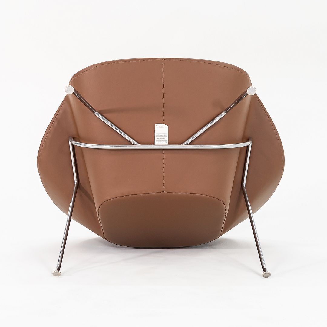 1980s Knoll Womb Chair And Ottoman, Models 70L and 74Y, by Eero Saarinen For Knoll with New Brown Leather Upholstery