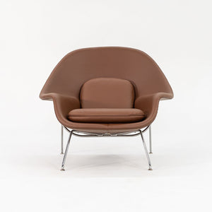 1980s Knoll Womb Chair And Ottoman, Models 70L and 74Y, by Eero Saarinen For Knoll with New Brown Leather Upholstery