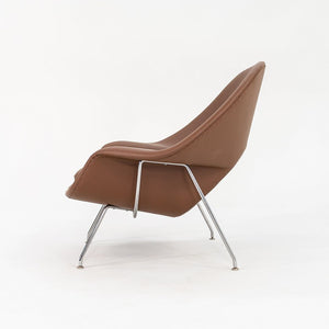 1980s Knoll Womb Chair And Ottoman, Models 70L and 74Y, by Eero Saarinen For Knoll with New Brown Leather Upholstery