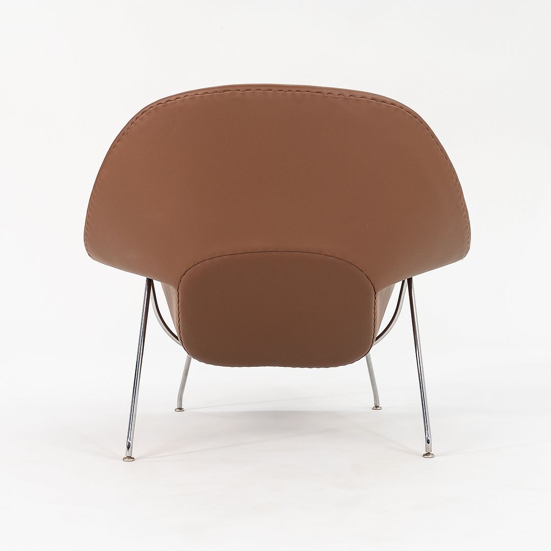 1980s Knoll Womb Chair And Ottoman, Models 70L and 74Y, by Eero Saarinen For Knoll with New Brown Leather Upholstery