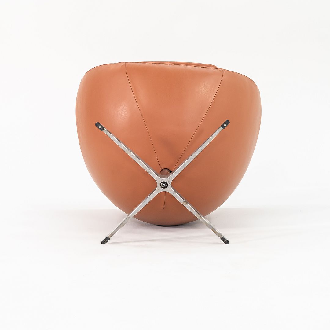 1990s Egg Lounge Chair and Ottoman by Arne Jacobsen for Fritz Hansen in New Cognac Leather