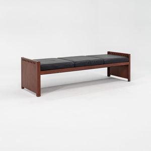 1995 3-Seater Mission Bench by Brian Kane for Metropolitan in Cherry and Black Leather