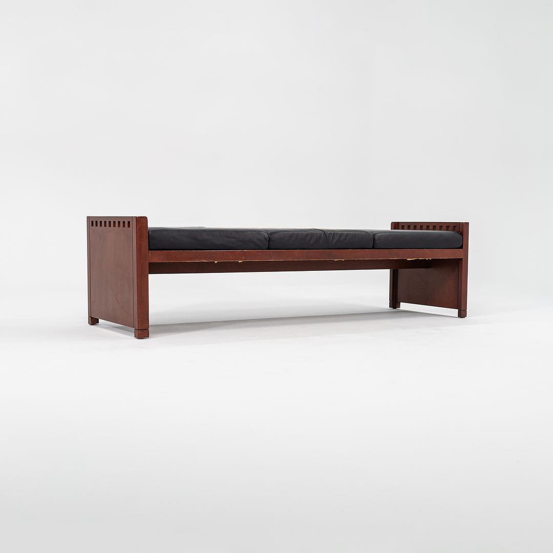 1995 3-Seater Mission Bench by Brian Kane for Metropolitan in Cherry and Black Leather