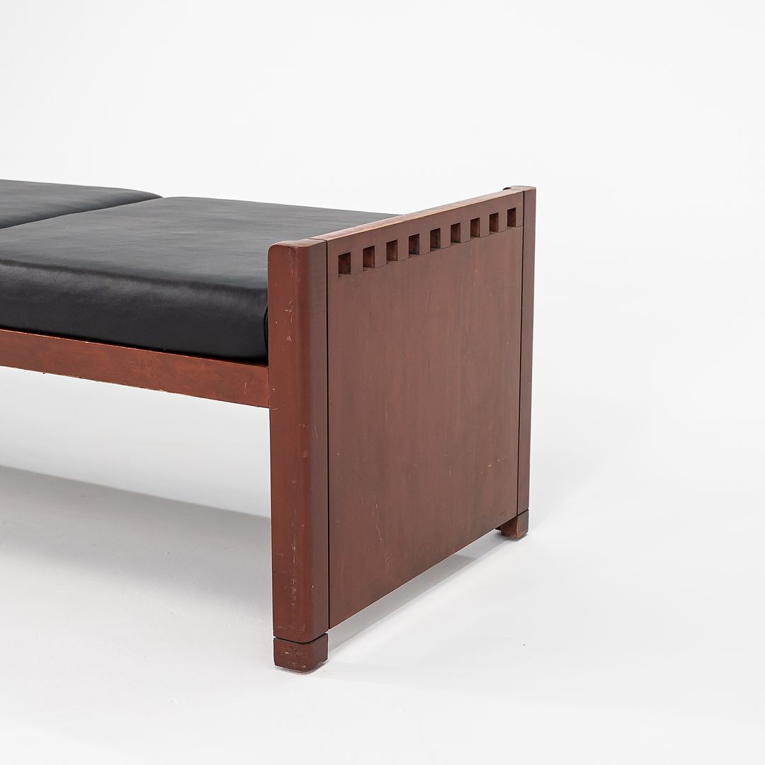 1995 3-Seater Mission Bench by Brian Kane for Metropolitan in Cherry and Black Leather