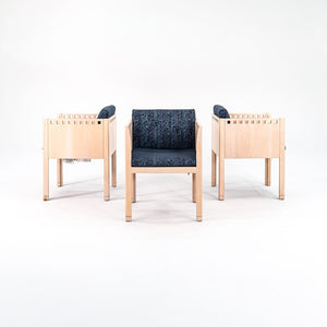 1988 Cube Armchair by Brian Kane for Metropolitan Furniture in Maple and Blue Fabric 3x Available