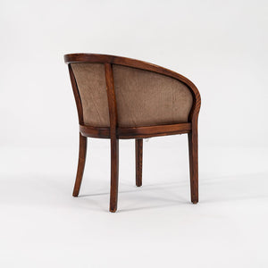 1980s Yoke Dining Arm Chair by Ward Bennett for Brickel Associates in Brown Suede and Oak