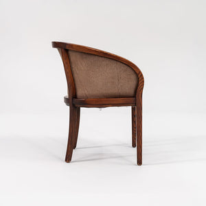 1980s Yoke Dining Arm Chair by Ward Bennett for Brickel Associates in Brown Suede and Oak