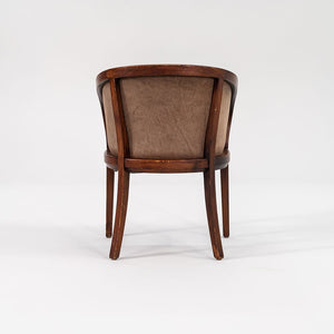 1980s Yoke Dining Arm Chair by Ward Bennett for Brickel Associates in Brown Suede and Oak