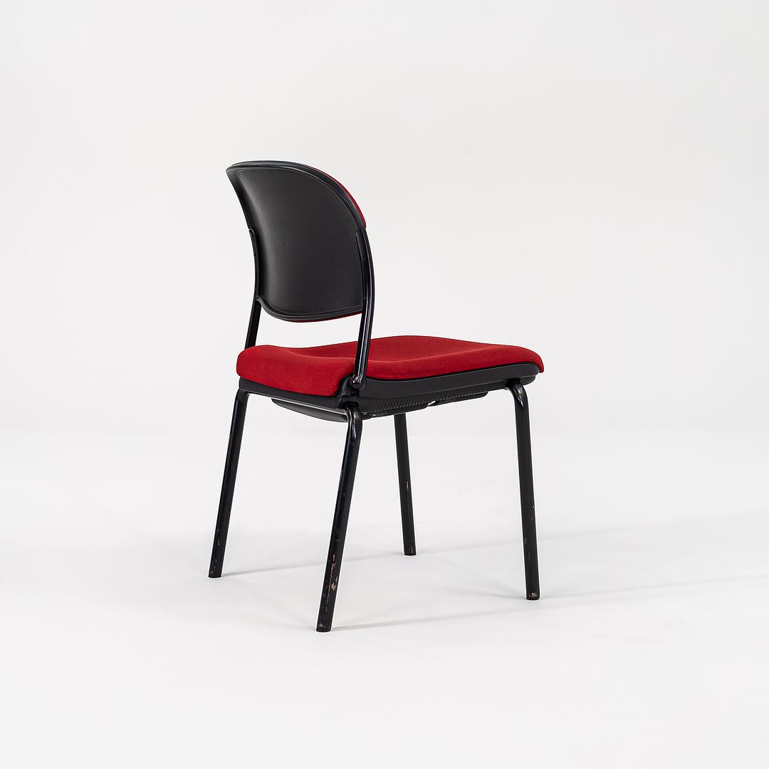 1985 Torsion Stacking Upholstered Side / Dining Chair by Giancarlo Piretti for Krueger International in Red Fabric