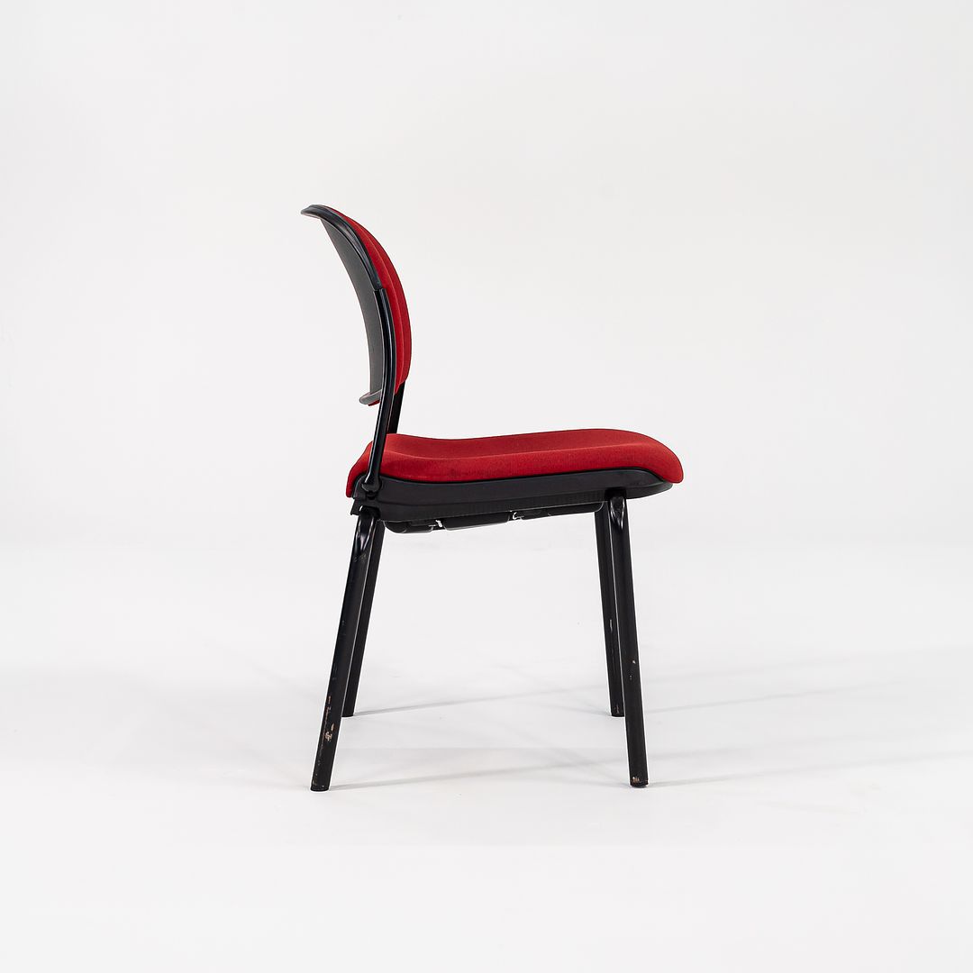 1985 Torsion Stacking Upholstered Side / Dining Chair by Giancarlo Piretti for Krueger International in Red Fabric