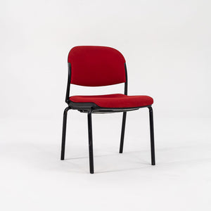 1985 Torsion Stacking Upholstered Side / Dining Chair by Giancarlo Piretti for Krueger International in Red Fabric