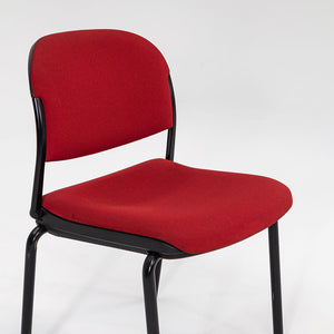 1985 Torsion Stacking Upholstered Side / Dining Chair by Giancarlo Piretti for Krueger International in Red Fabric