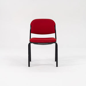 1985 Torsion Stacking Upholstered Side / Dining Chair by Giancarlo Piretti for Krueger International in Red Fabric