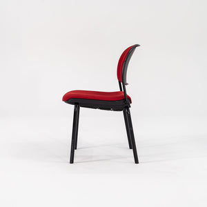 1985 Torsion Stacking Upholstered Side / Dining Chair by Giancarlo Piretti for Krueger International in Red Fabric