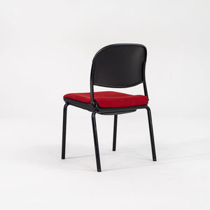 1985 Torsion Stacking Upholstered Side / Dining Chair by Giancarlo Piretti for Krueger International in Red Fabric