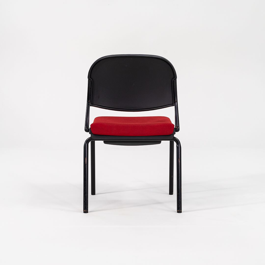 1985 Torsion Stacking Upholstered Side / Dining Chair by Giancarlo Piretti for Krueger International in Red Fabric