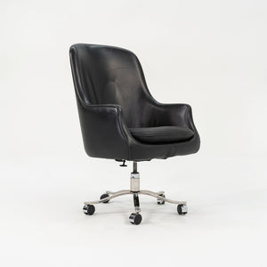 1990s Alpha Bucket Executive Chair by Nicos Zographos for Zographos Designs in Black Leather