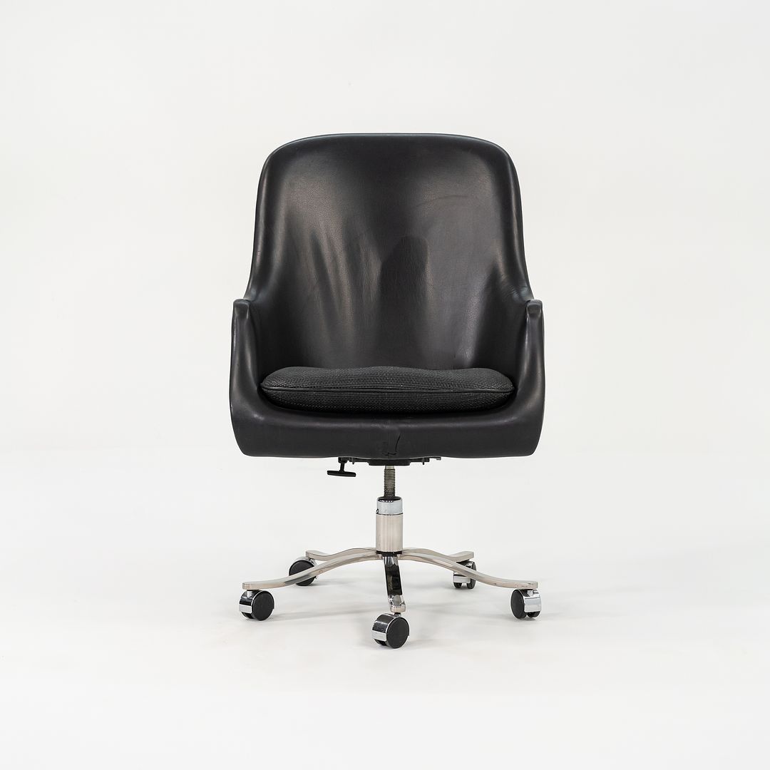 1990s Alpha Bucket Executive Chair by Nicos Zographos for Zographos Designs in Black Leather