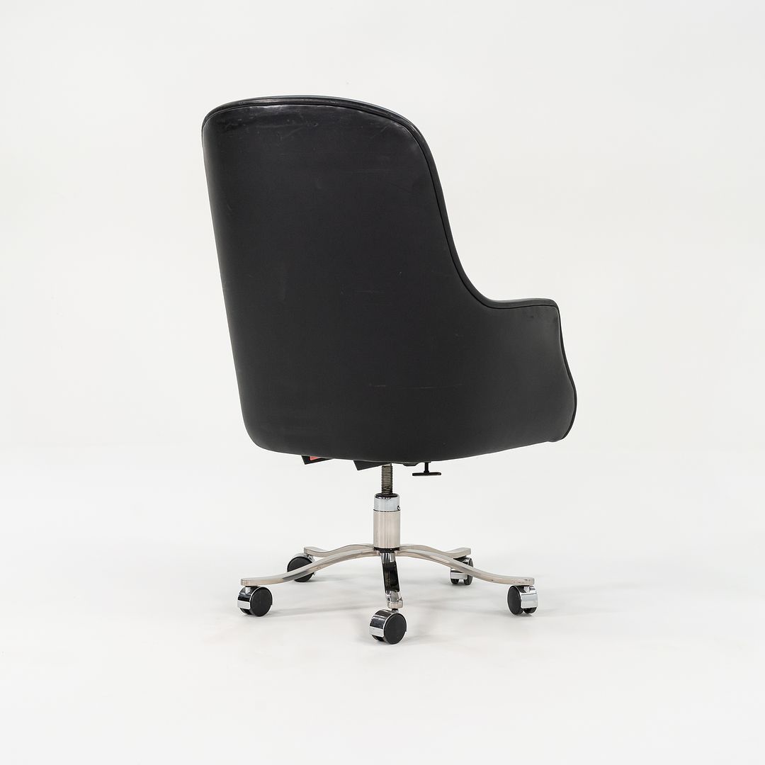 1990s Alpha Bucket Executive Chair by Nicos Zographos for Zographos Designs in Black Leather