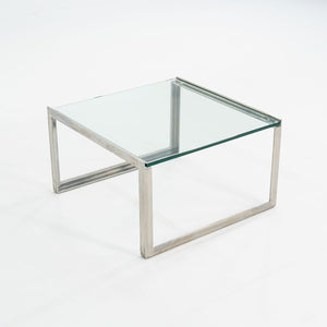 C. 2010 Shelton Mindel for Knoll SM Coffee Side Table in Polished Stainless Steel with 24" Glass Top, 3x Available