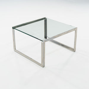 C. 2010 Shelton Mindel for Knoll SM Coffee Side Table in Polished Stainless Steel with 24" Glass Top, 3x Available