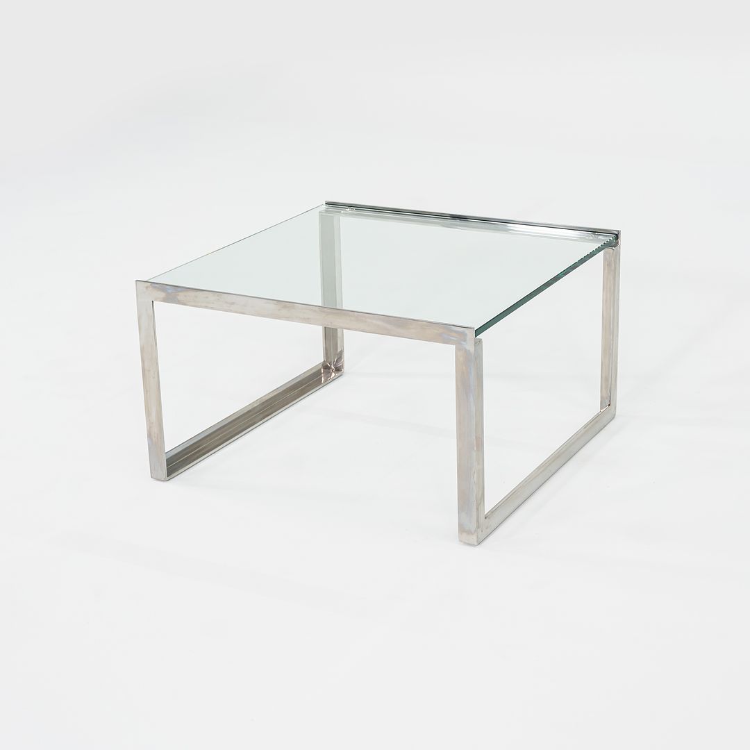 C. 2010 Shelton Mindel for Knoll SM Coffee Side Table in Polished Stainless Steel with 24" Glass Top, 3x Available