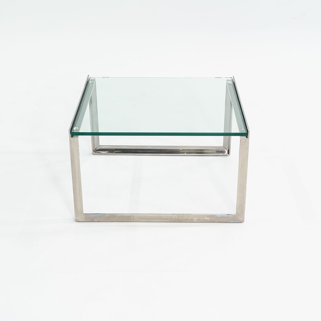 C. 2010 Shelton Mindel for Knoll SM Coffee Side Table in Polished Stainless Steel with 24" Glass Top, 3x Available