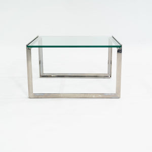 C. 2010 Shelton Mindel for Knoll SM Coffee Side Table in Polished Stainless Steel with 24" Glass Top, 3x Available