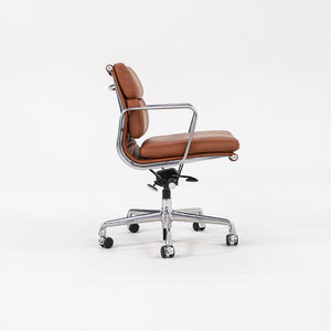 SOLD 2012 Soft Pad Management Chair by Charles and Ray Eames for Herman Miller in Cognac Leather