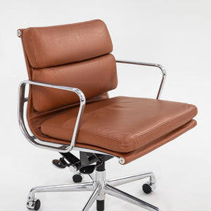 SOLD 2012 Soft Pad Management Chair by Charles and Ray Eames for Herman Miller in Cognac Leather