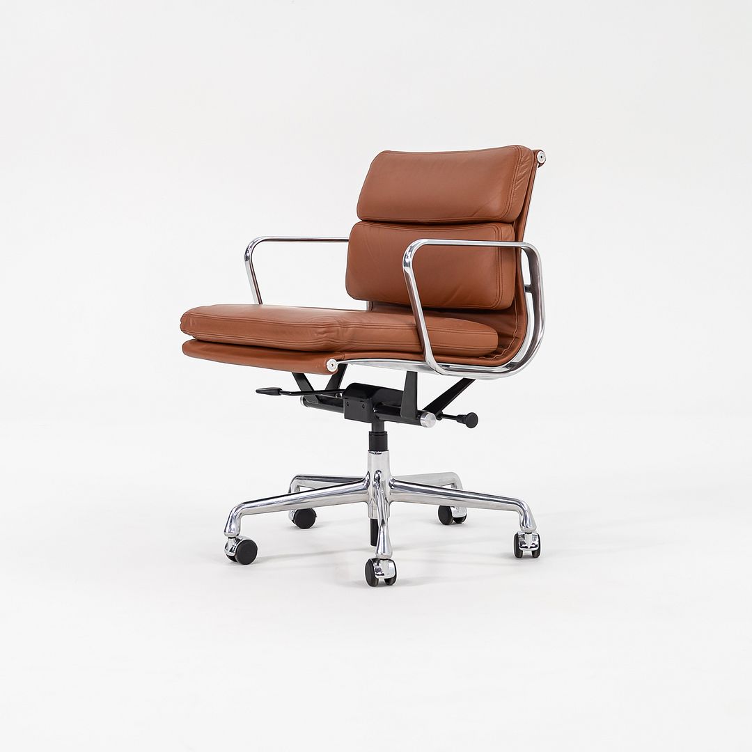 SOLD 2012 Soft Pad Management Chair by Charles and Ray Eames for Herman Miller in Cognac Leather