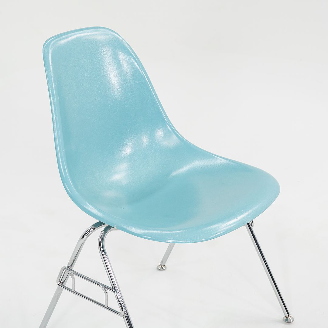 SOLD 2019 Eames Modernica Blue Fiberglass Shell Chair with Stackable H-Base