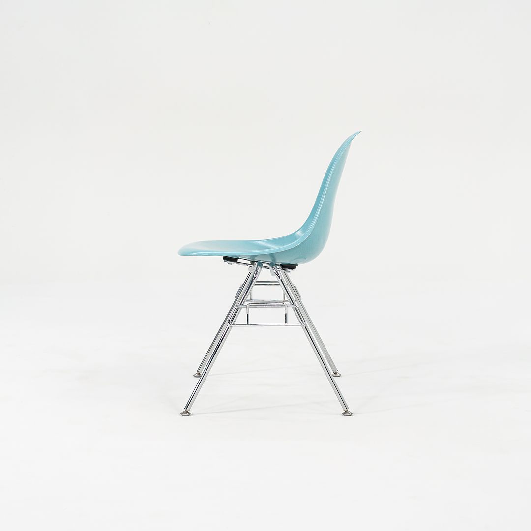 SOLD 2019 Eames Modernica Blue Fiberglass Shell Chair with Stackable H-Base