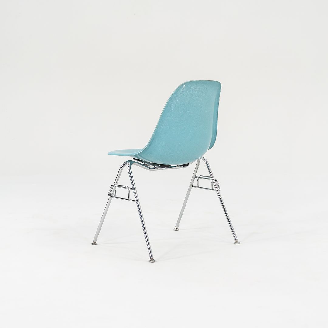 SOLD 2019 Eames Modernica Blue Fiberglass Shell Chair with Stackable H-Base