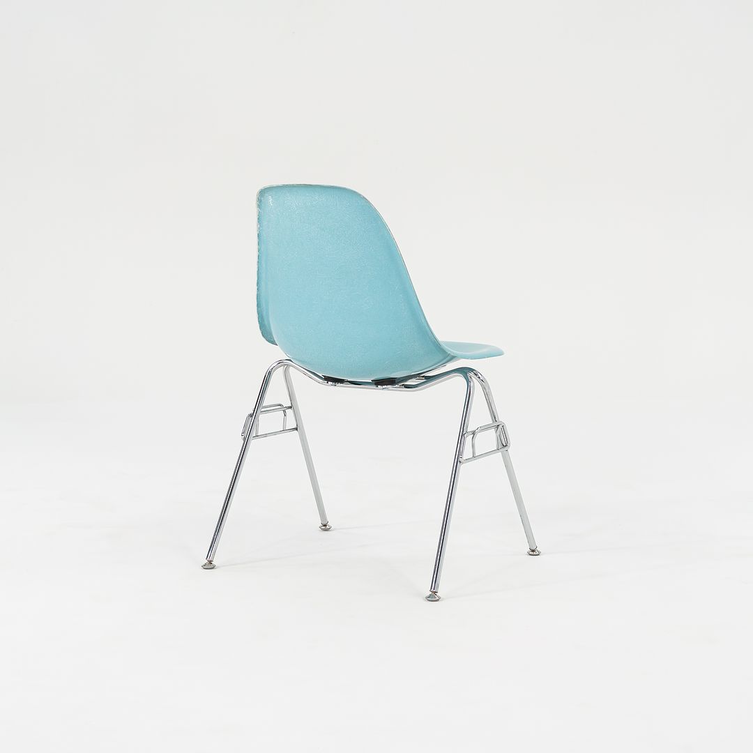 SOLD 2019 Eames Modernica Blue Fiberglass Shell Chair with Stackable H-Base