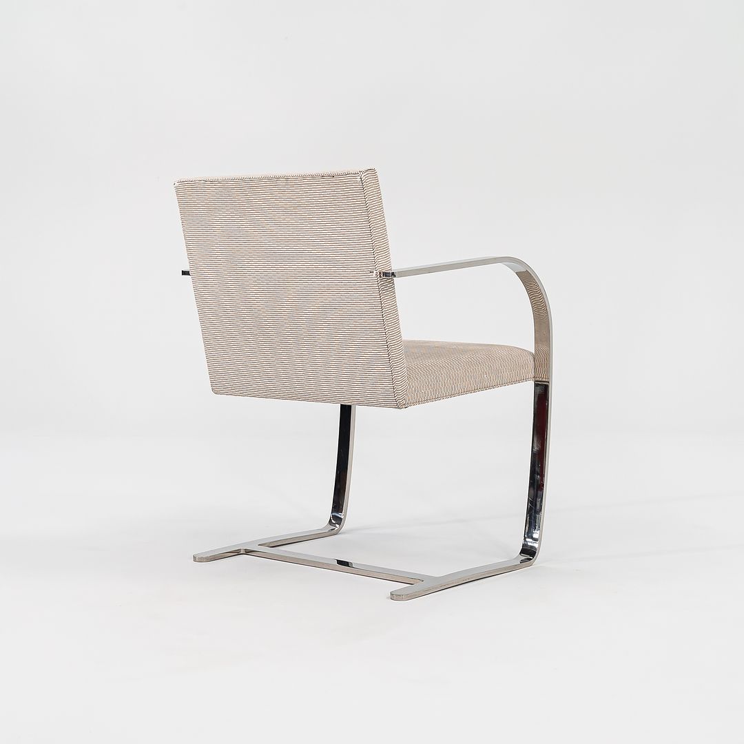 1984 Set of Six Brno Arm Dining Chair, Model 255 by Mies van der Rohe for Knoll in Fabric