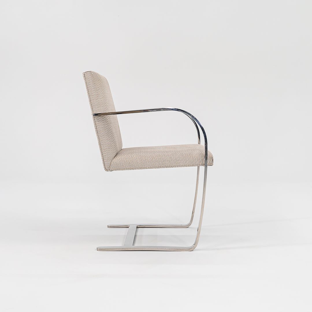 1984 Set of Six Brno Arm Dining Chair, Model 255 by Mies van der Rohe for Knoll in Fabric