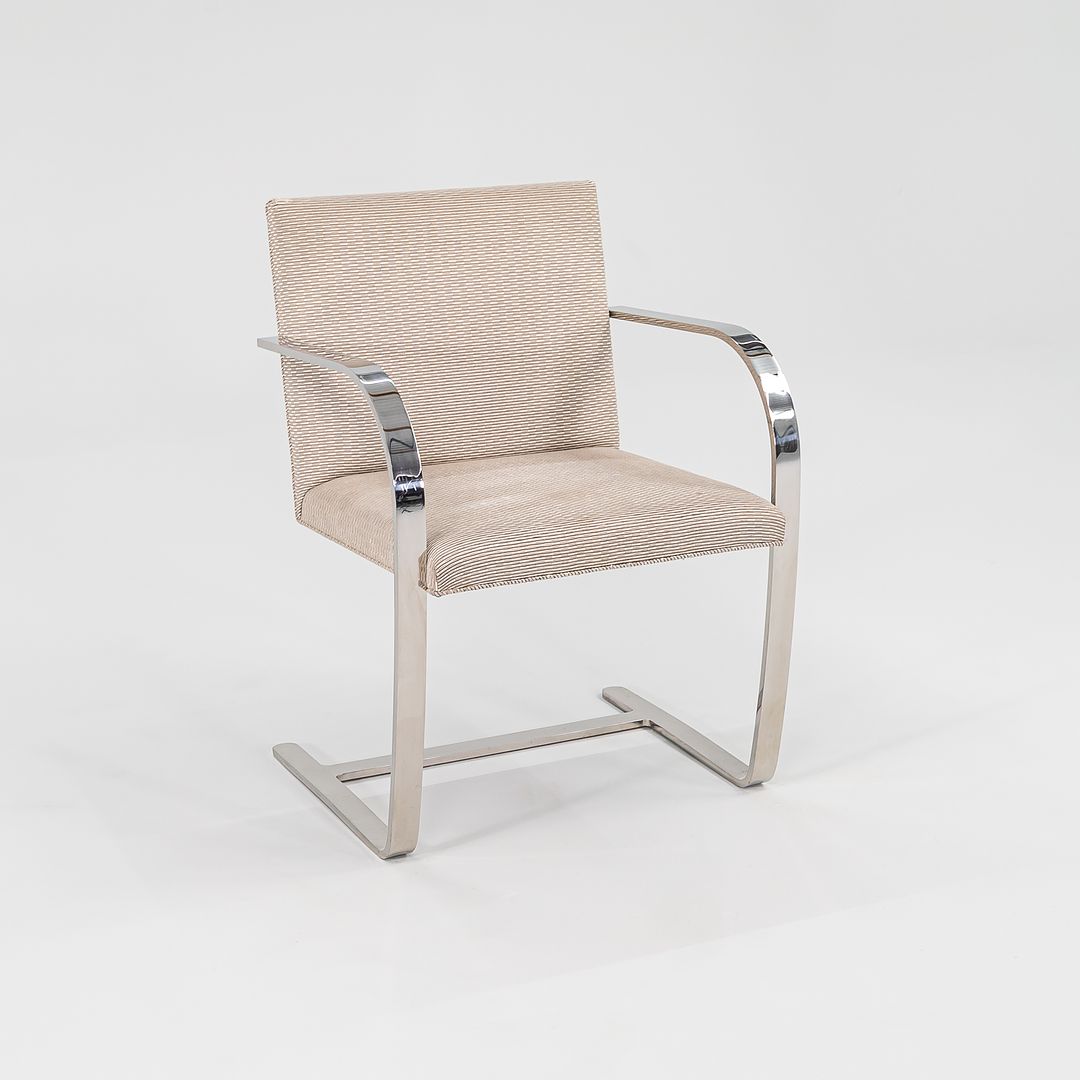 1984 Set of Six Brno Arm Dining Chair, Model 255 by Mies van der Rohe for Knoll in Fabric