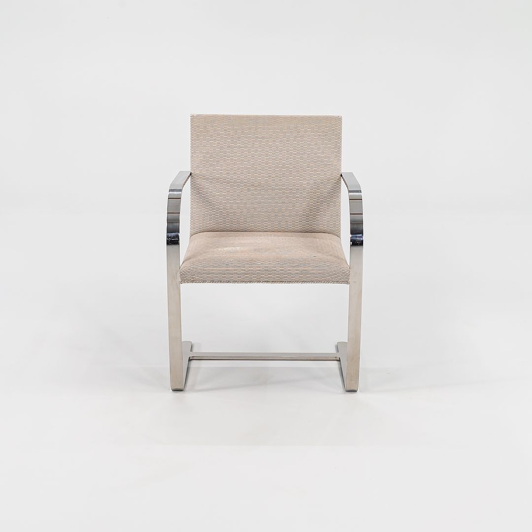 1984 Set of Six Brno Arm Dining Chair, Model 255 by Mies van der Rohe for Knoll in Fabric