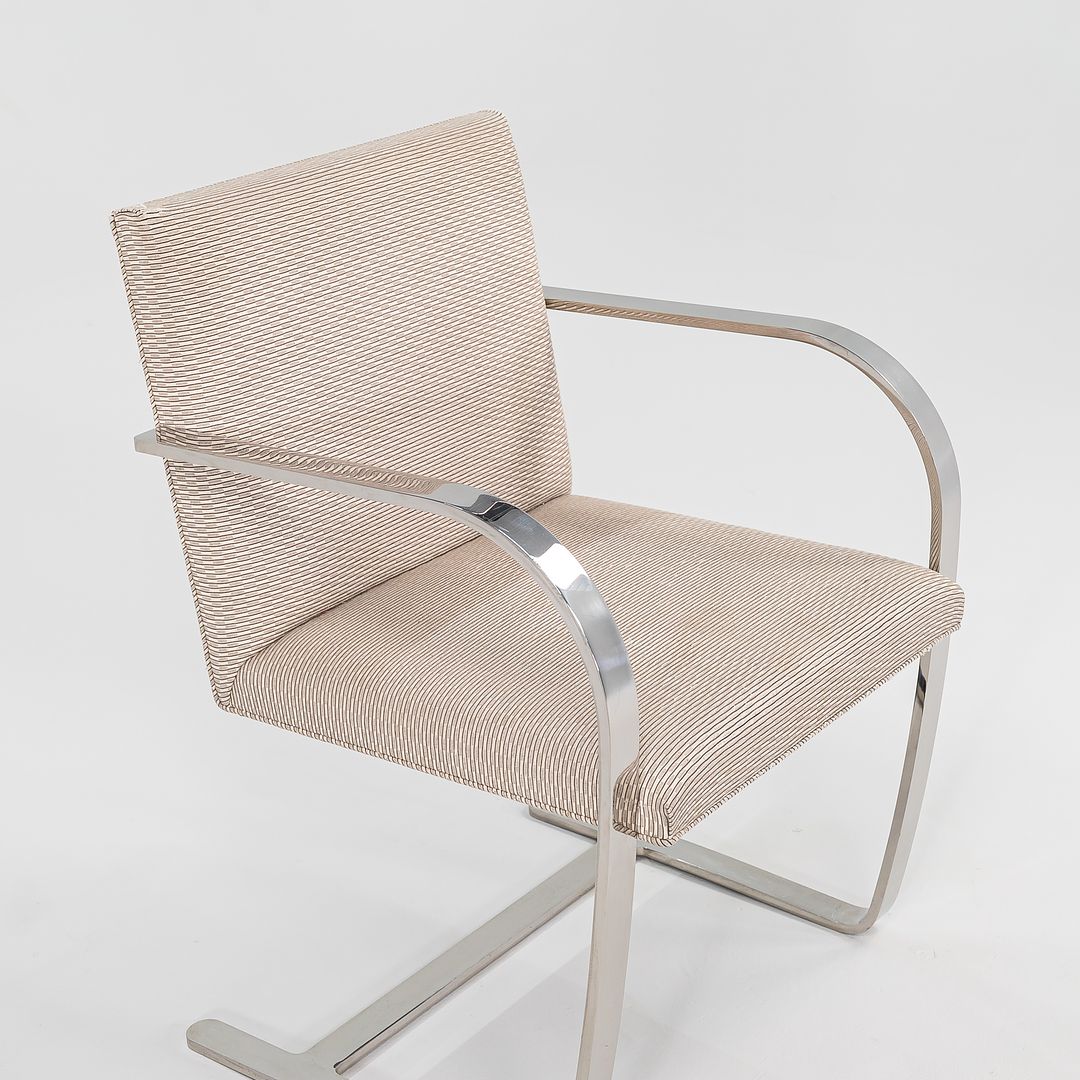 1984 Set of Six Brno Arm Dining Chair, Model 255 by Mies van der Rohe for Knoll in Fabric