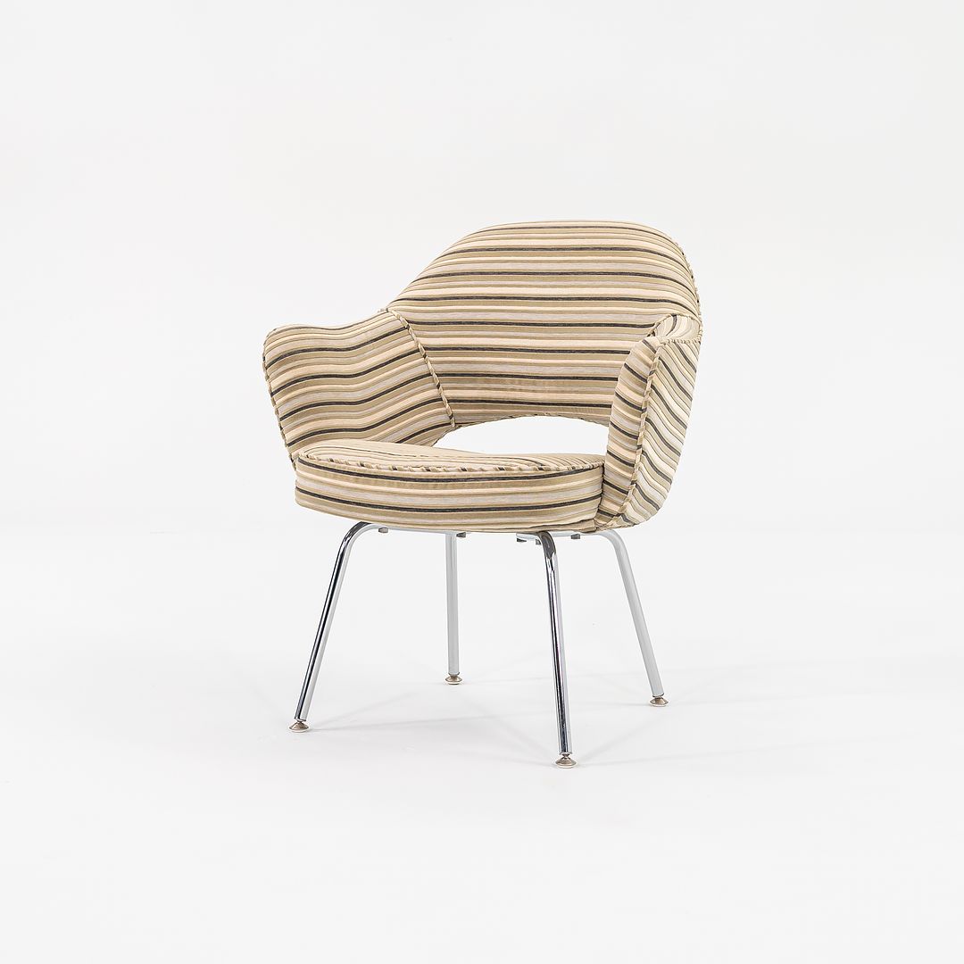 2009 Saarinen Executive Chair, Model 71APC by Eero Saarinen for Knoll in Striped Fabric