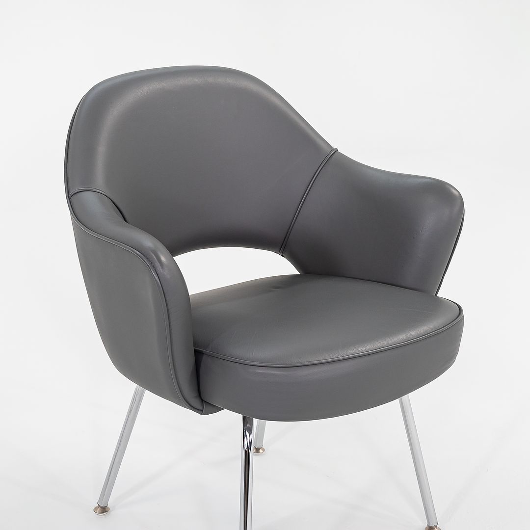 2009 Saarinen Executive Dining Chair, Model 71 APC by Eero Saarinen for Knoll in Grey Vinyl 4x Available