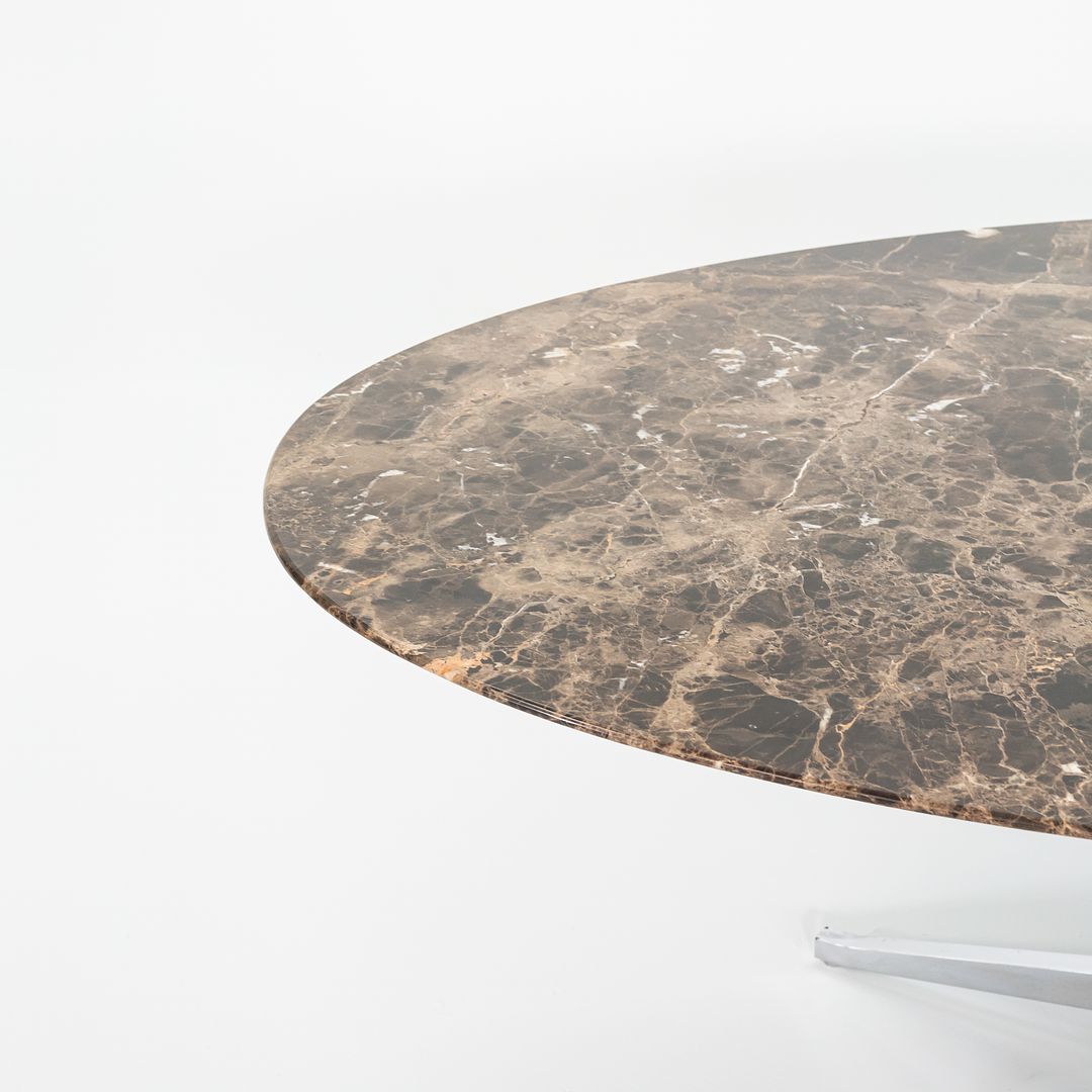 2010 Florence Knoll Dining Table / Desk in Brown Emperador Marble 78 x 48 inch