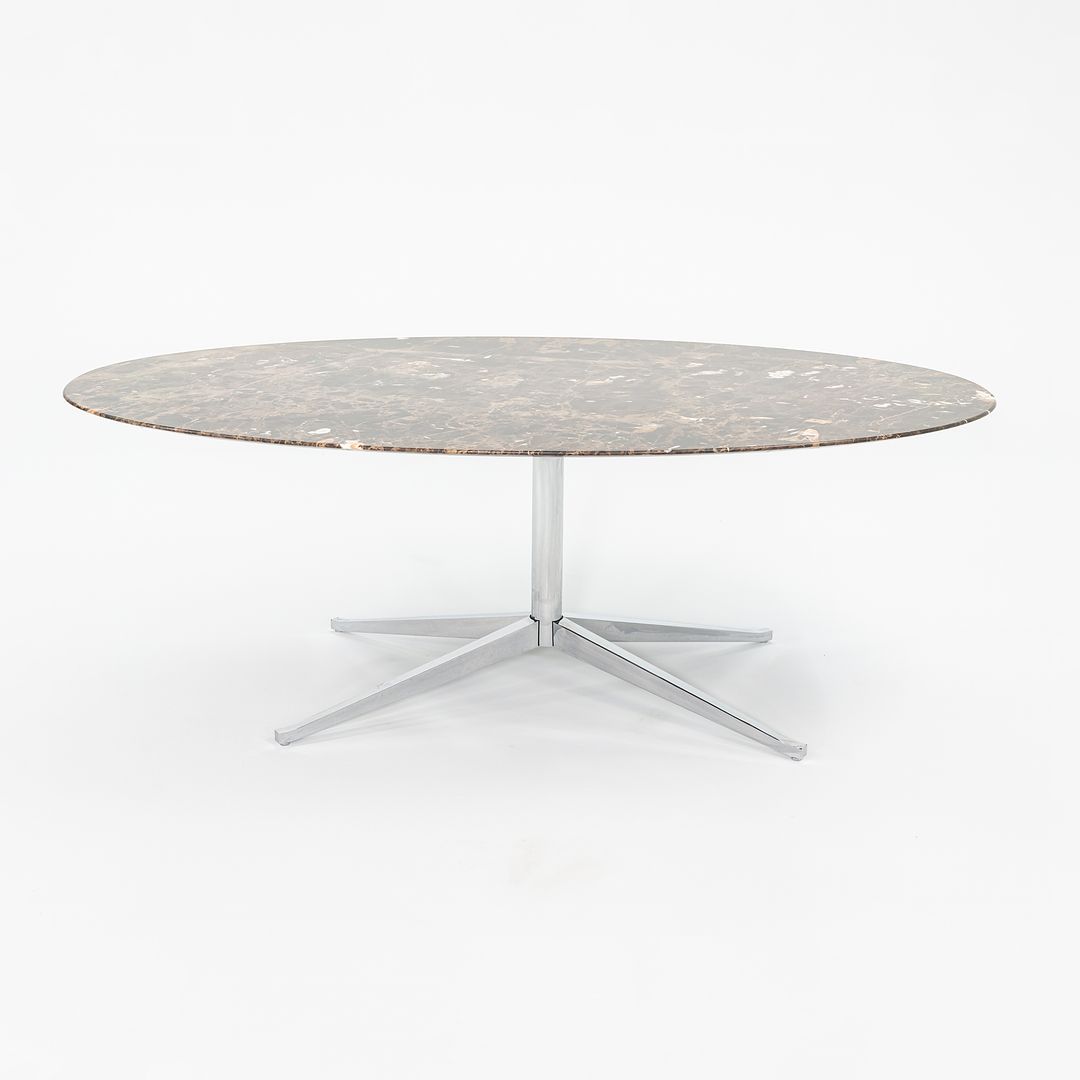 2010 Florence Knoll Dining Table / Desk in Brown Emperador Marble 78 x 48 inch