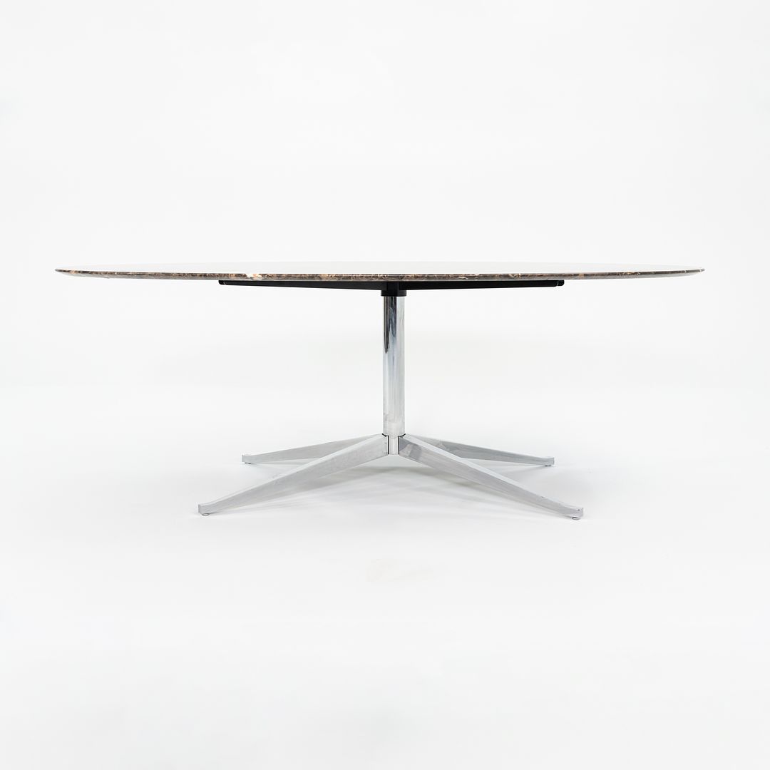 2010 Florence Knoll Dining Table / Desk in Brown Emperador Marble 78 x 48 inch