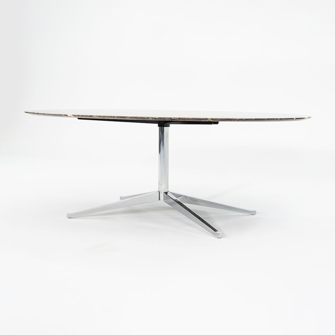 2010 Florence Knoll Dining Table / Desk in Brown Emperador Marble 78 x 48 inch